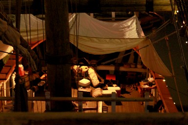 The main deck at night