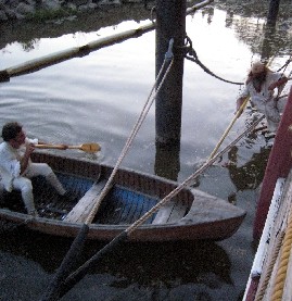 Billie on the rope ladder