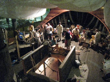 The crew celebrating on deck
