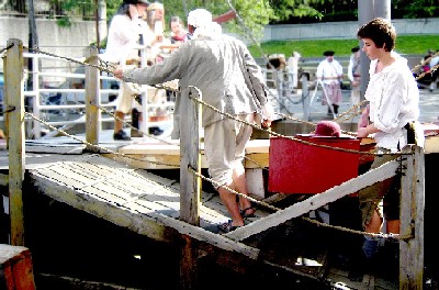 The Thatchers going ashore