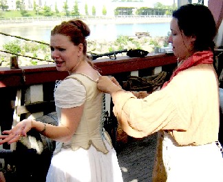 Andrea lacing Blue Jess