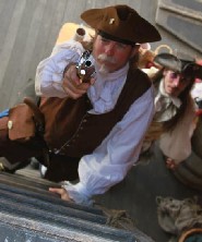 Dennis climbing stairs