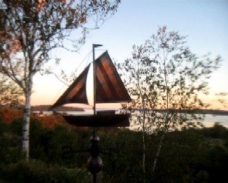 Metal Sailboat Sculpture