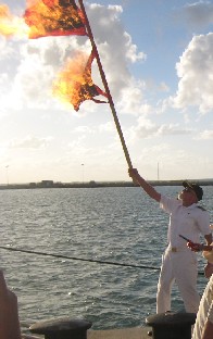 Flags finally afire!
