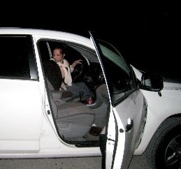 Brig in her van with the door open