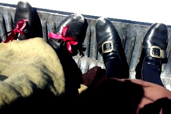 View of their feet in the gator