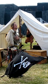 Skeleton pirate 
        wandering by