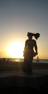 Rebecca on the fort wall