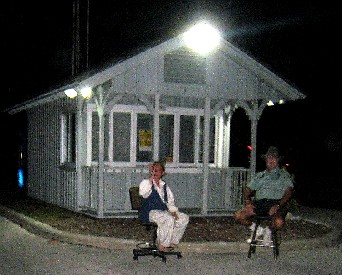 Lily and fort guy at the gate