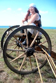 Sandi on a cannon