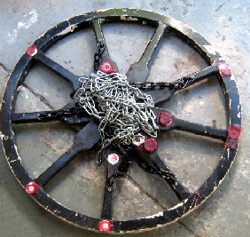 Wagon wheel chandelier