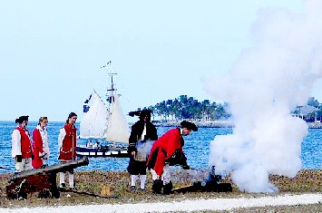 British Firing at Pirates