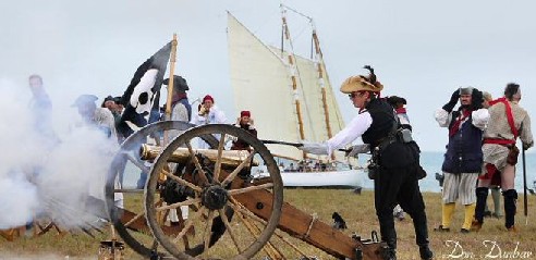 Pirate Cannon Line Firing