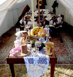 Table with Lace Coverings