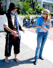 Frank Trying to Convince a Tourist to Sail