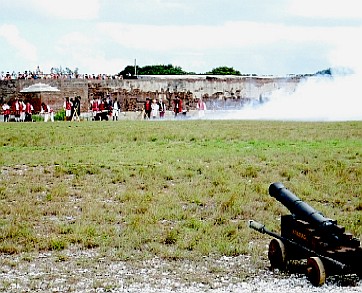 British Firing at Pirates