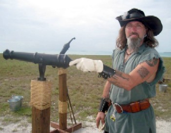 Drake Francis with a Deck Gun