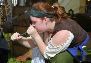 Calamity Grace Blowing in the Mysterious Pipe