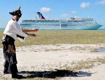 Klaus Holding a Cruise Ship