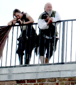 Poppa and Girl Taking Photos