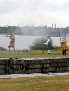 Defenders returning pirate's fire