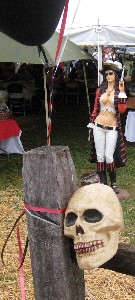 Party tent skull and pirate girl