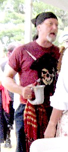 Guy with red pirate shirt