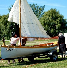 Putting up the Firefly's sail