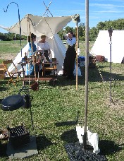 The girls in the cooking setup
