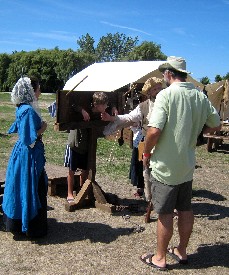 Jamie and Rats locking folks in the stocks