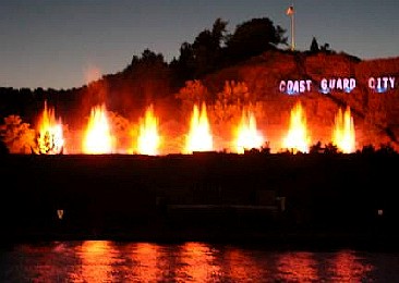 Musical fountain on fire