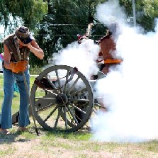 Civil war cannon firing