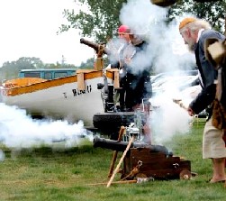 Mark firing the cannon