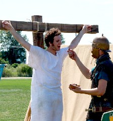 Crucifying a Roman prisoner