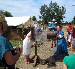 Throwing water at the prisoner