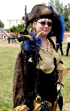 Woman with dragon on shoulder