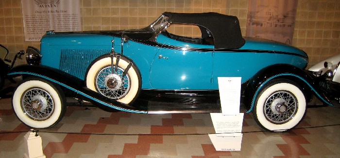 Blue Auburn Boattail Speedster in Auburn Museum