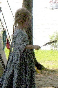 Girl in period dress