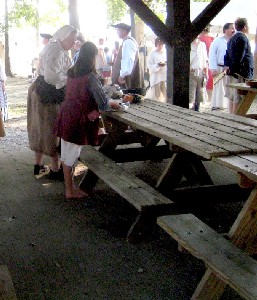 Setting the tables for the Pitch In dinner