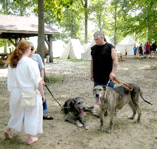 People with big dogs at Paynetown