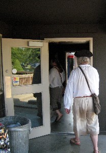 Mark Gist entering the camp store