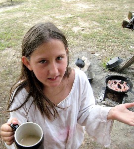 Grace shrugs about drinking coffee at such a young age
