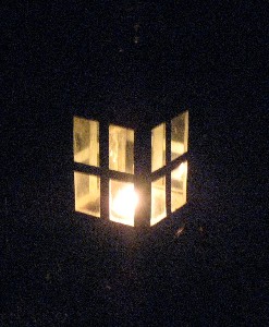 A lantern at night