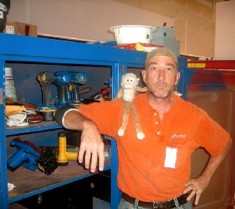 Silas Thatcher at work with Lob