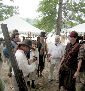 Michael does weapons checks for the crowd