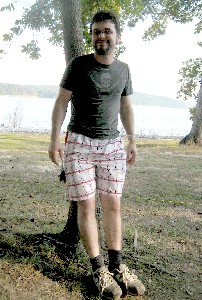 Nathanael Logsdon in plaid shorts