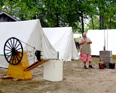 John Kleinhien and his rope making equipment