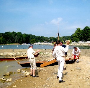 Preparing the boats for battle