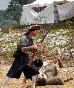 Guy with rifle defending beach