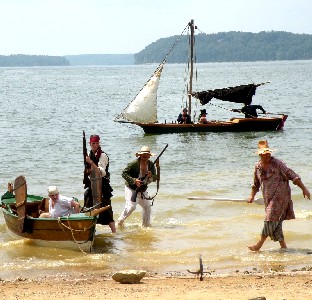 Tantrum landing on beach during battle